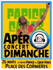 Illustration de « Apéro-concert du Puits de Jour : Papice & Casa Voice (rock,reggae, afro, pop) »