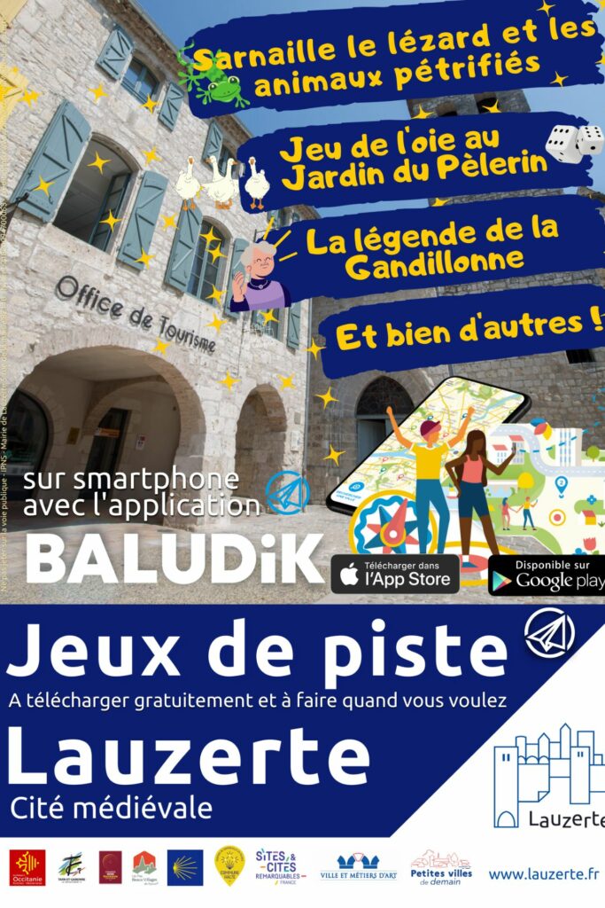Visiter lauzerte baludik jeu piste sur smartphone