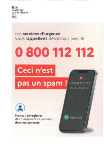 Le N° 0 800 112 112 n'est pas un SPAM. C'est un no utilisé par les services d'urgence pour rappeler les personnes.