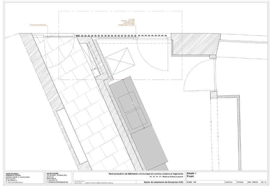 Projet nouvelle cantine Lauzerte Façade détails