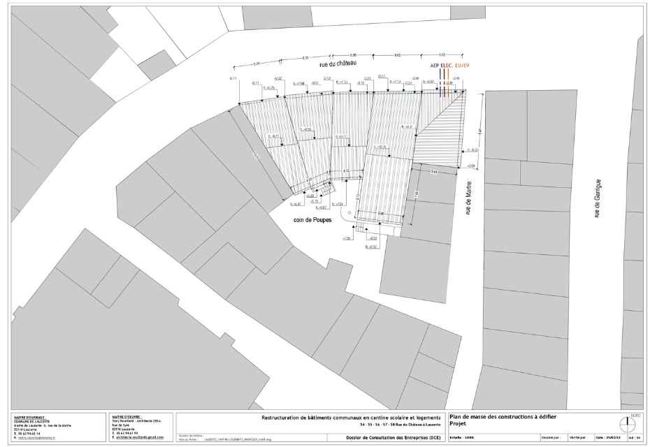 projet nouvelle cantine Lauzerte 1 état des lieux 1 - Plan de Masse étage