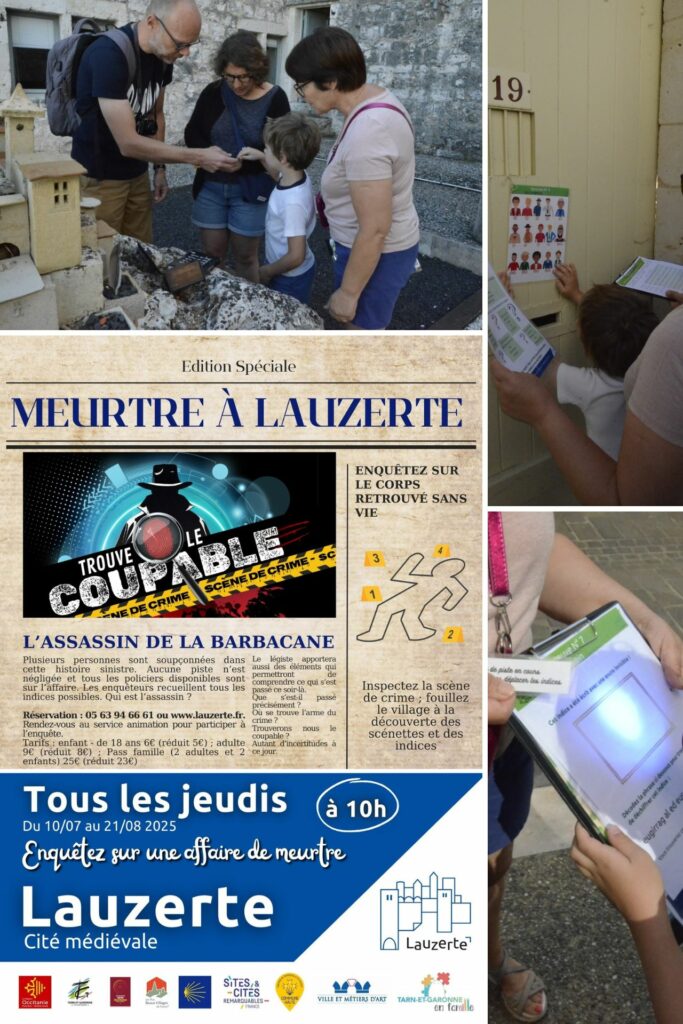 Cluedo meurtre à lauzerte trouve le coupable scène de crime