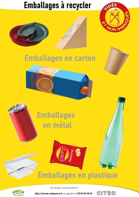 Consignes de déchets recyclables TOTEM SIEEOM Sud Quercy