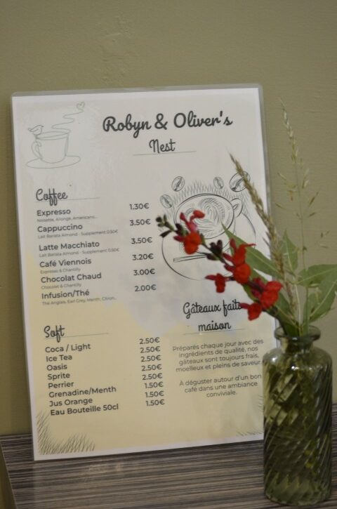 Robyn & Oliver's Nest Lauzerte rue du marché à Lauzerte -Menu