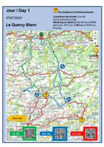 Carte du parcours Quercy Blanc Lauzerte semaine du cyclotourisme 2025