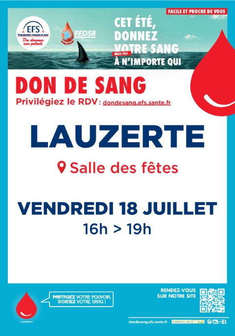 Affiche Don du sang Lauzerte