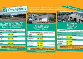 Horaires d'été déchèterie Lauzerte
