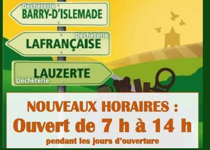 Affiche changement horaire déchèterie SIEEOM