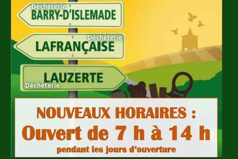 Affiche changement horaire déchèterie SIEEOM