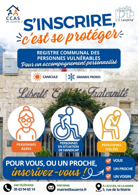 Affiche s'inscrire sur le registre des personnes vulnérables (Petit)