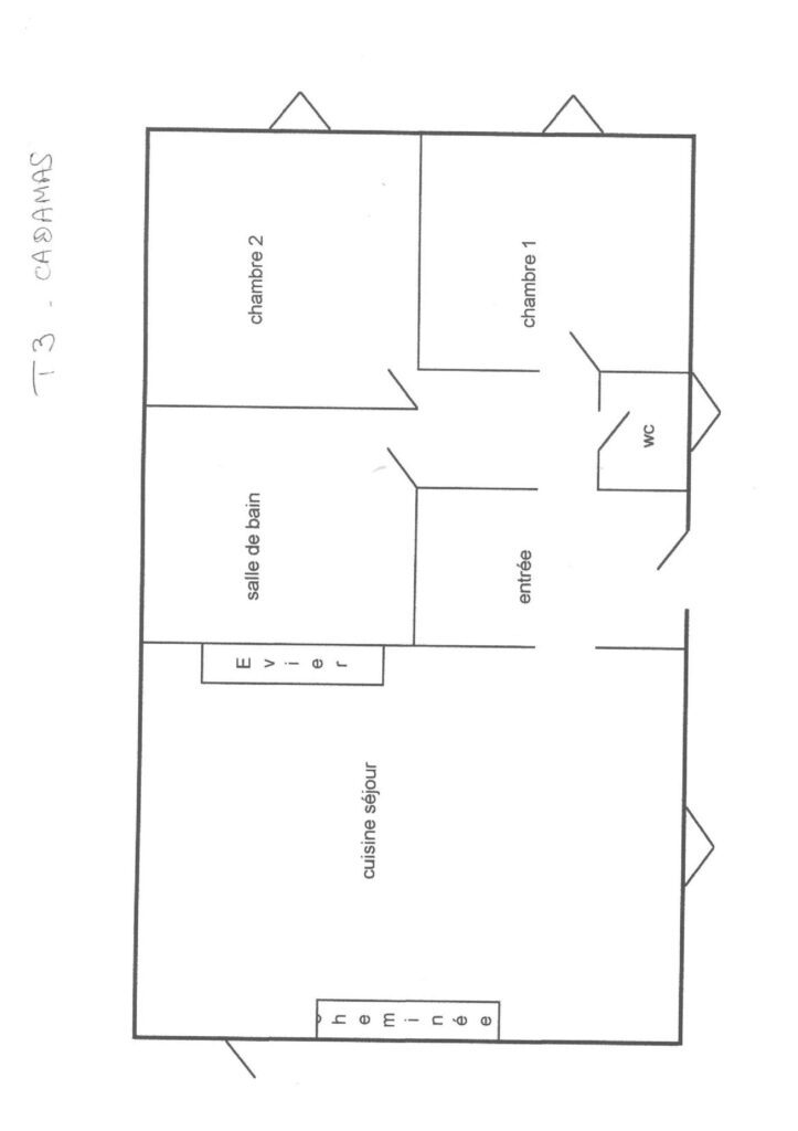 plan T3 presbytère de Cadamas