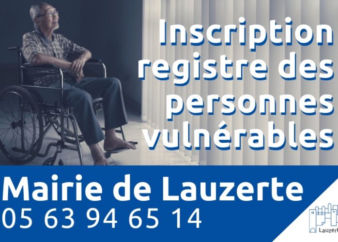 Inscription registre personne vulnérable