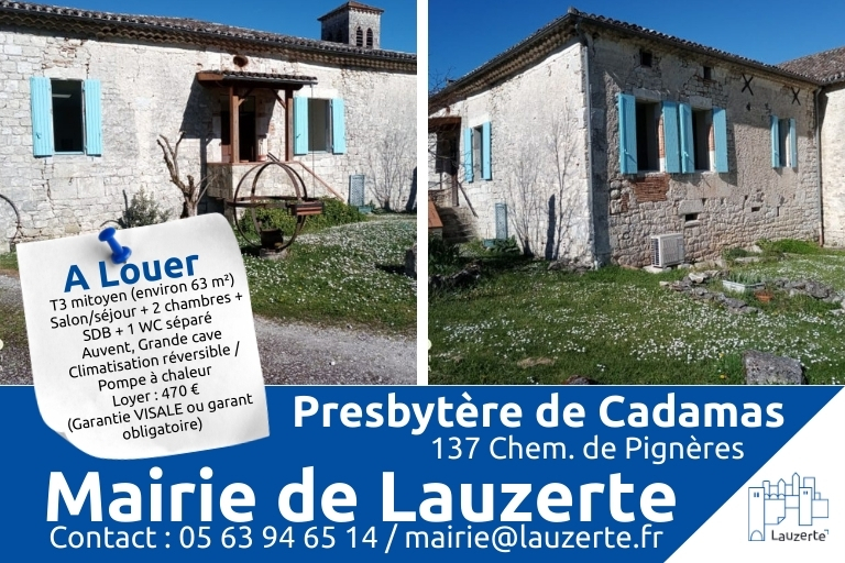 Affiche location presbytère de Cadamas
