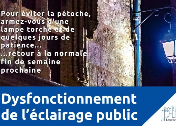 Affiche d'illustration dysfonctionnement éclairage public Lauzerte