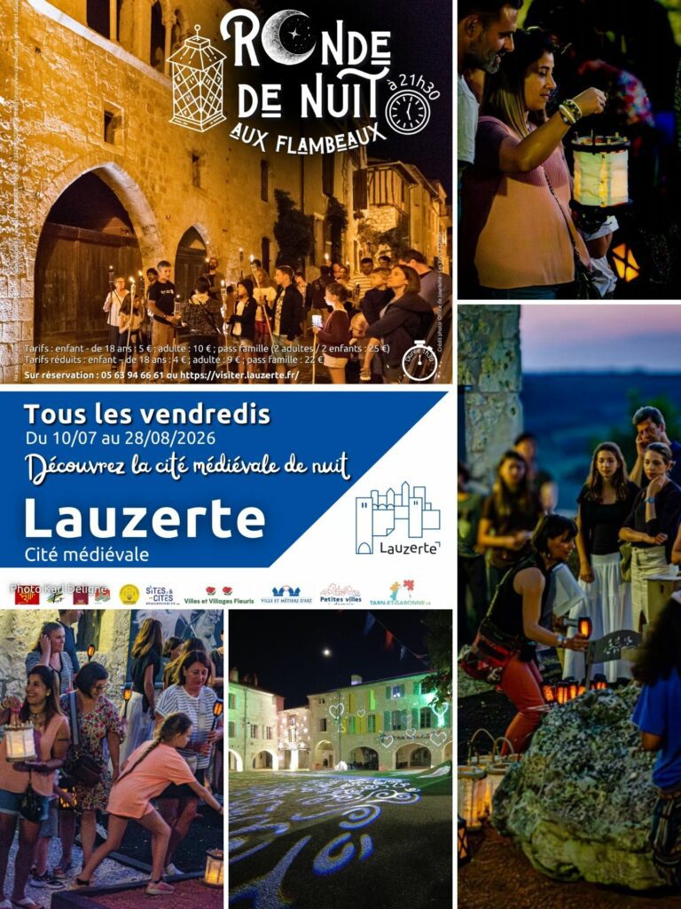 Visite guidée lauzerte ronde de nuit aux flambeaux