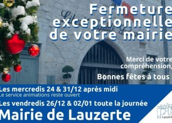 Fermeture exceptionnelle mairie de Lauzerte