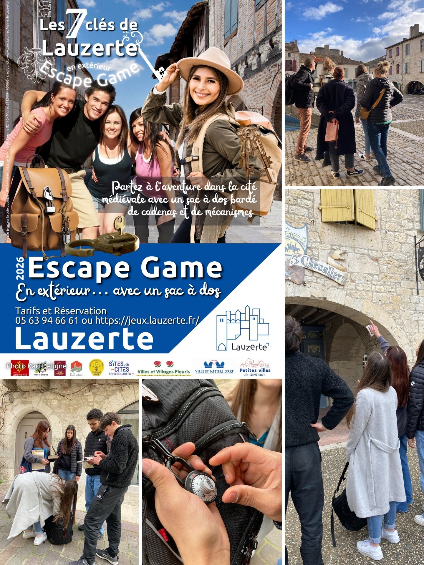 Escape game en extérieur à Lauzerte avec un sac à dos