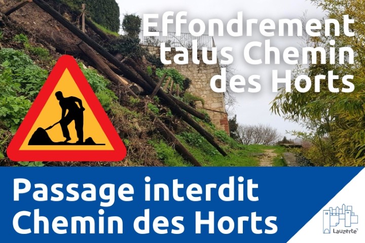 Interdiction passage chemin des Horts Lauzerte