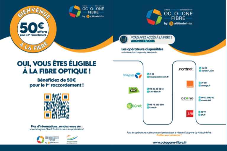 Offre 50 € pour raccordement à la fibre