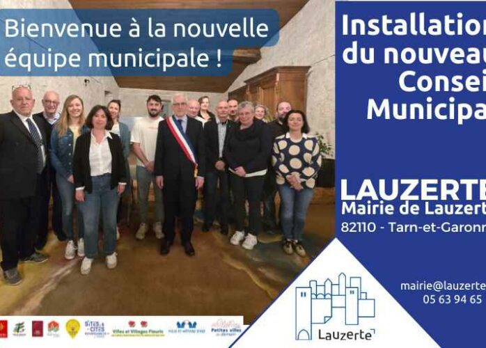 Installation du nouveau conseil municipal de Lauzerte