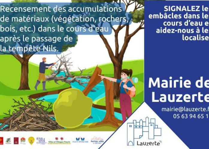 Recensement des embâcles à Lauzerte