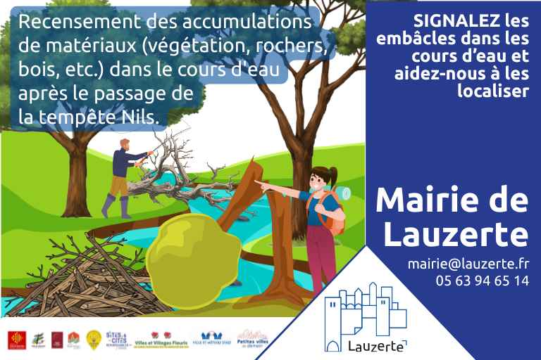 Recensement des embâcles à Lauzerte