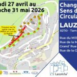 plan des Travaux et du sens de circulation modifié Lauzerte