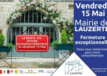 Fermeture exceptionnelle Mairie de Lauzerte 15 mai