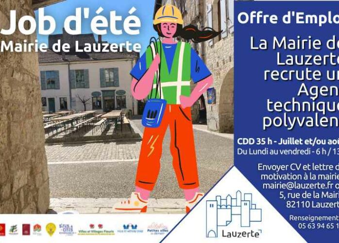 Recrutement job saisonnier Mairie de Lauzerte