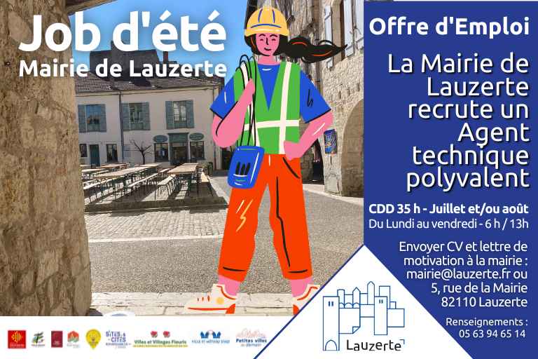 Recrutement job saisonnier Mairie de Lauzerte