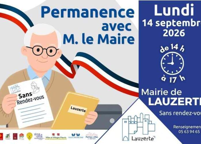permanence Maire Lauzerte 14 septembre