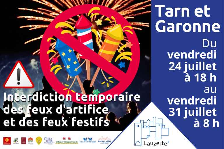 Interdiction temporaire feux d'artifice Lauzerte
