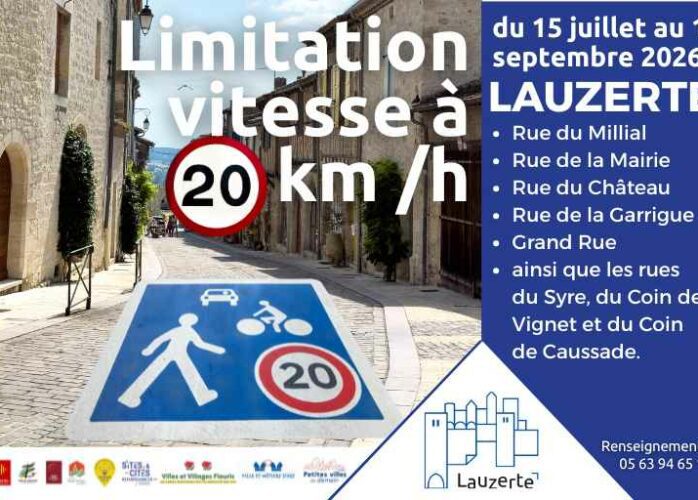 Lauzerte passe à 20 km/h