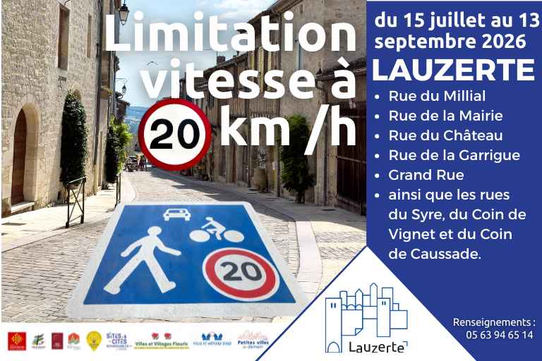 Lauzerte passe à 20 km/h