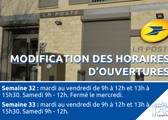 modification horaires la poste