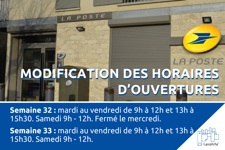 modification horaires la poste
