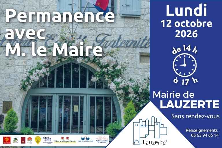 Visuel d'illustration façade mairie de Lauzerte - permanence Maire Lauzerte 12 octobre